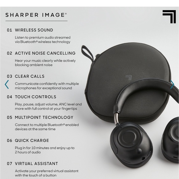 NIB Sharper Image Soundhaven Active Noise
Cancelling Over Ear Headphones - Picture 4 of 15
